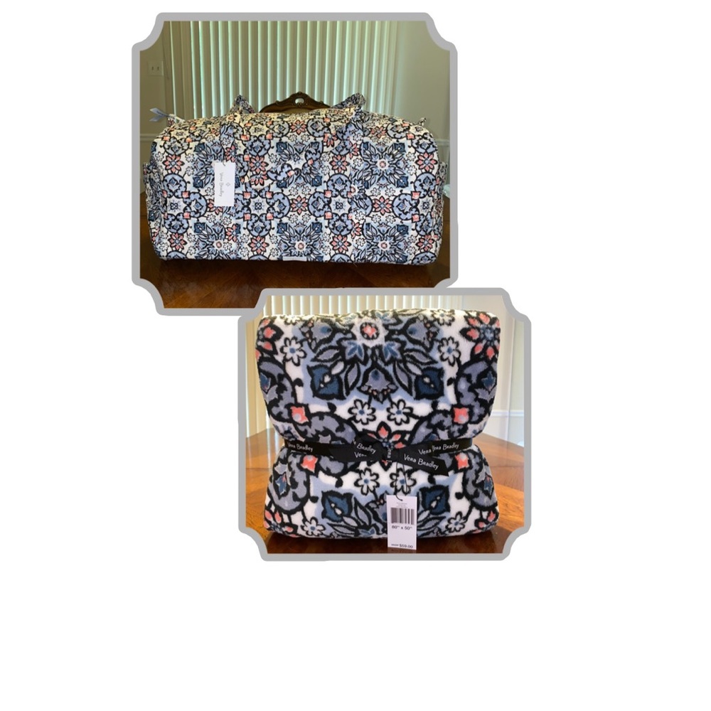 NWT Vera Bradley Large Duffel & Throw Blan…